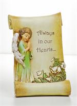 Colorful scroll with angel design measures 10