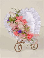 Satin Casket Heart Pillow LaRosa's Flowers O'fallon, IL