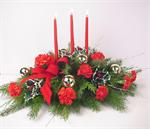 Holiday Centerpiece with three candles