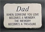 When someone you love becomes a memory, the memory becomes a treasure. Stones measure 15 x 10 with stands