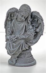 Sitting Girl Angel holding flowers. This angel measures 18